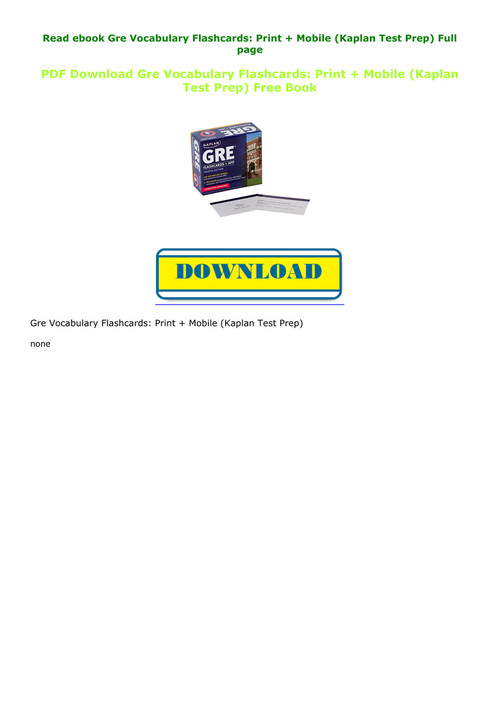 Best Ebook Gre Vocabulary Flashcards Print Mobile Kapla By