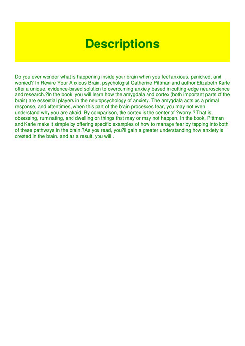 Download Pdf Rewire Your Anxious Brain How To Use The