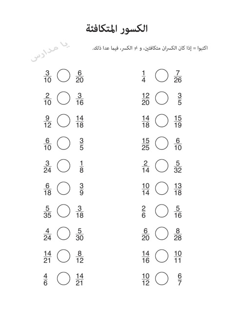 اوراق عمل لصف البستان