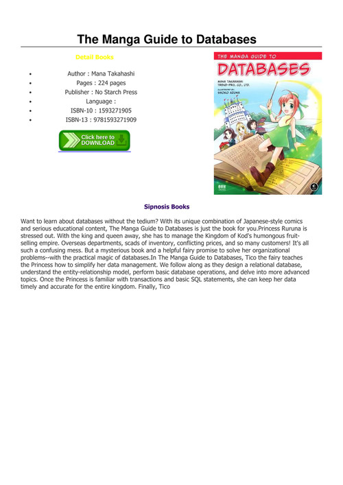 Pdf Download The Manga Guide To Databases By Mana Takahashi