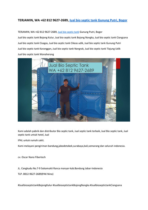 Terjamin Wa 62 812 9627 2689 Jual Bio Septic Tank Gunung