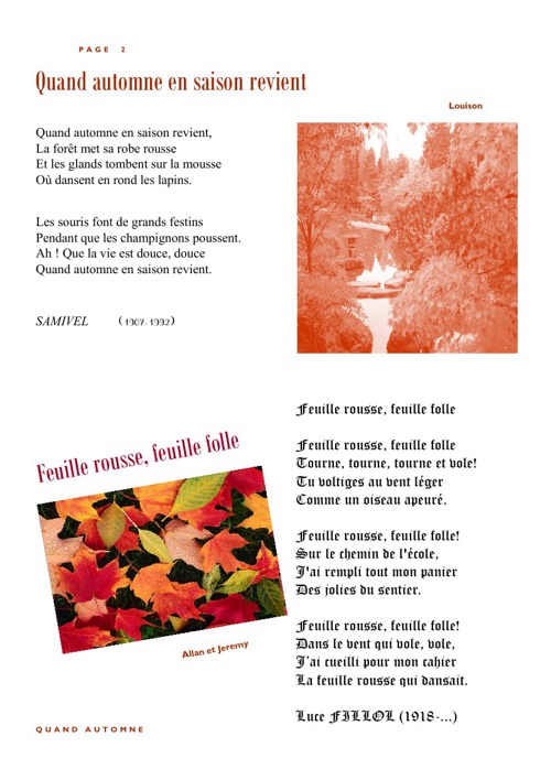 Poesie Quand Automne En Saison Revient