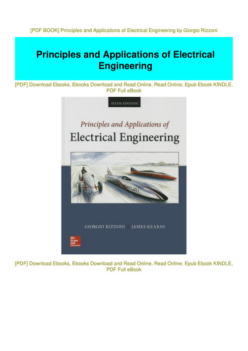 Pdf Book Principles And Applications Of Electrical Engineering By