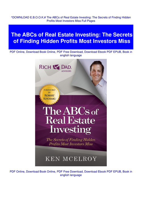 Download E B O O K The Abcs Of Real Estate Investing The