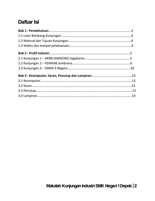 Contoh Kata Pengantar Untuk Laporan Kunjungan Industri Kumpulan Contoh Laporan