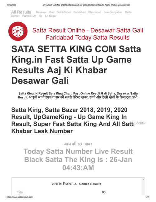 Satta King Sattaaresult Com Fast Satta Up Game Resul