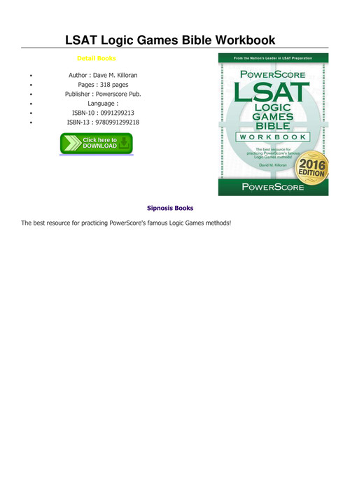 Pdf Download Lsat Logic Games Bible Workbook