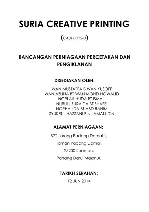 Format rancangan perniagaan