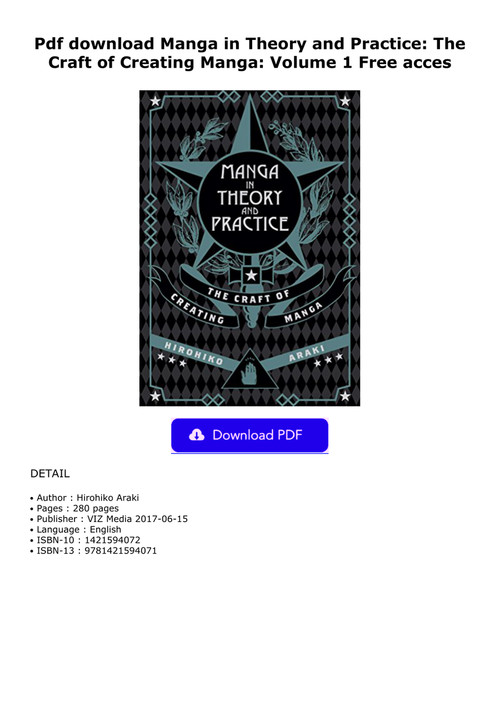 Pdf Download Manga In Theory And Practice The Craft Of Crea By