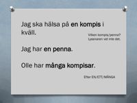 Kommentarer Till Obestamd Form Bestamd Form