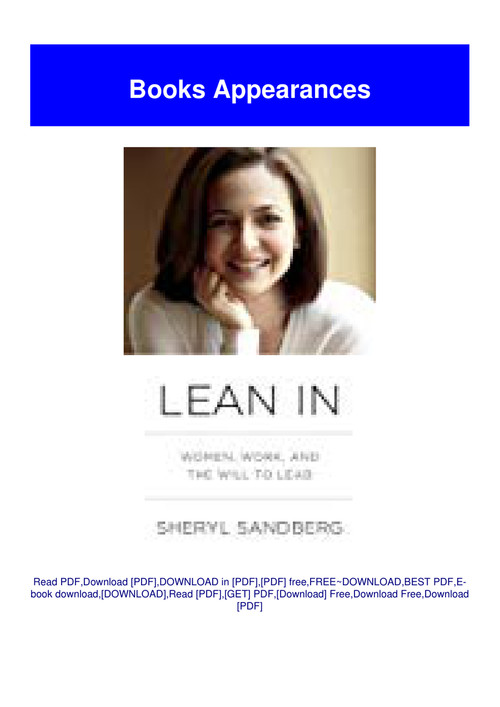 Get Pdf Lean In Women Work And The Will To Lead By Sheryl Sandberg