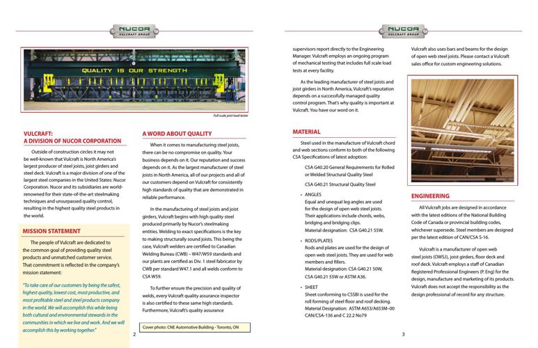 Steel Joists And Joist Girders Canada By Intermark Group Flipsnack