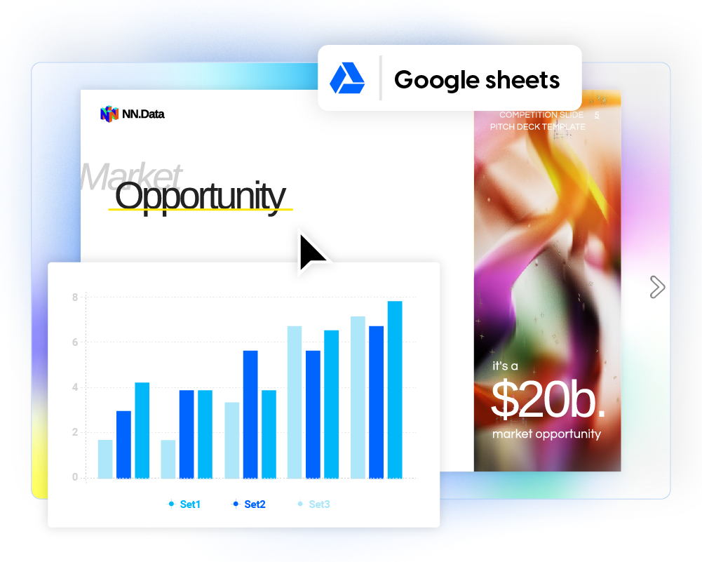 Diagramme in einer digitalen Geschäftspräsentation von Flipsnack