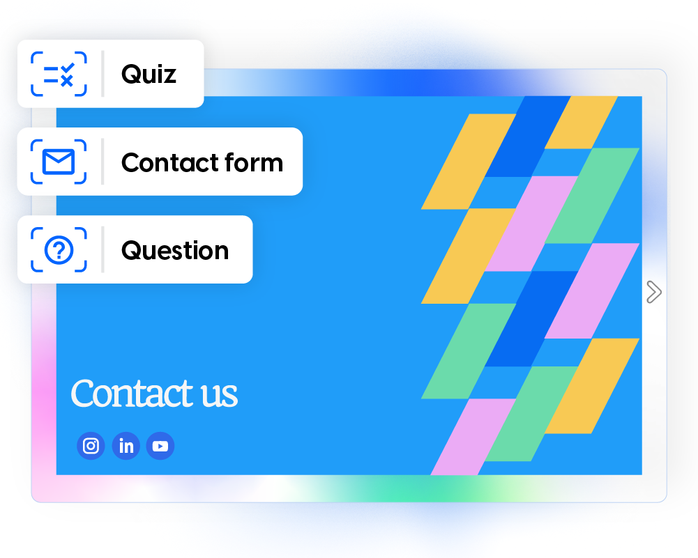 Engagement-Paket mit Quizzen, Formularen und Fragen in einer Flipsnack-Präsentation