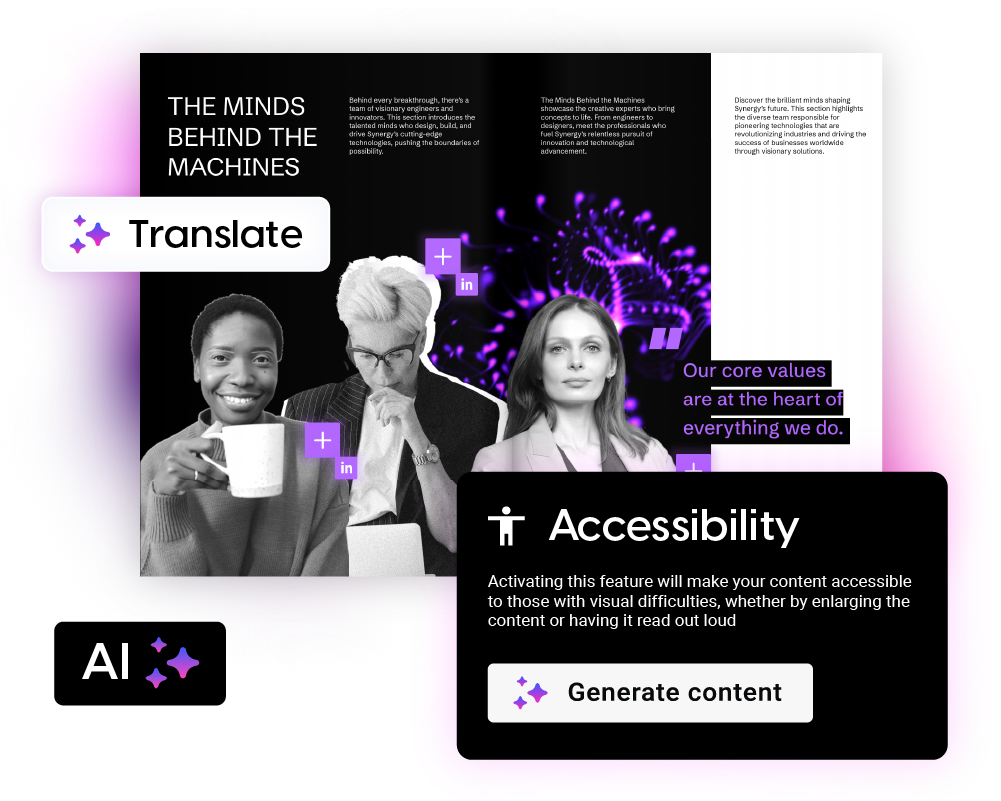 Image d'un programme d'événement numérique avec capacités IA de Flipsnack