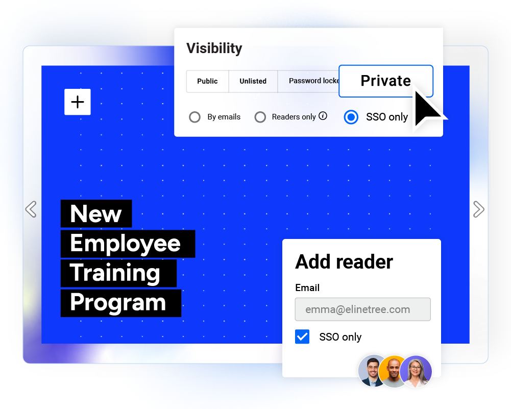 Ein Mitarbeiter-Sharing-Programm, erstellt in Flipsnack, das über SSO geteilt wird