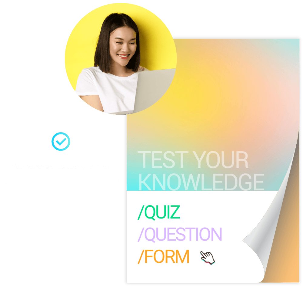 Flipbook with questions, quizzes, and forms