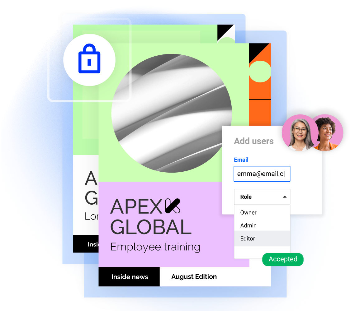 image showing the collaboration feature in Flipsnack