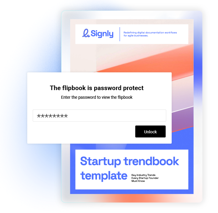 Un ejemplo de un flipbook compartido con un enlace protegido con contraseña con Flipsnack
