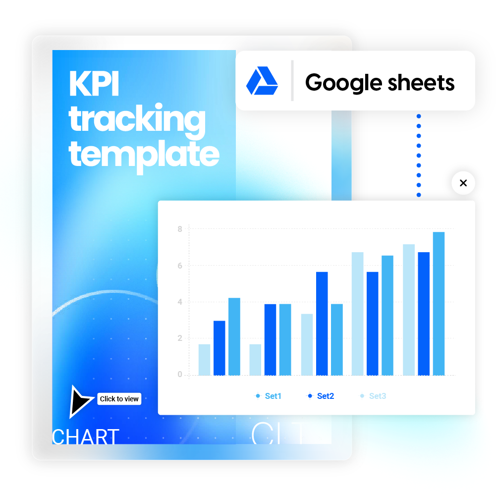 Immagine di un modello di report Flipsnack con grafici interattivi
