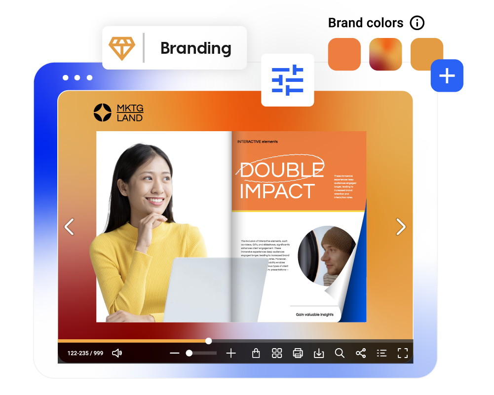 Painel de personalização da marca Flipsnack