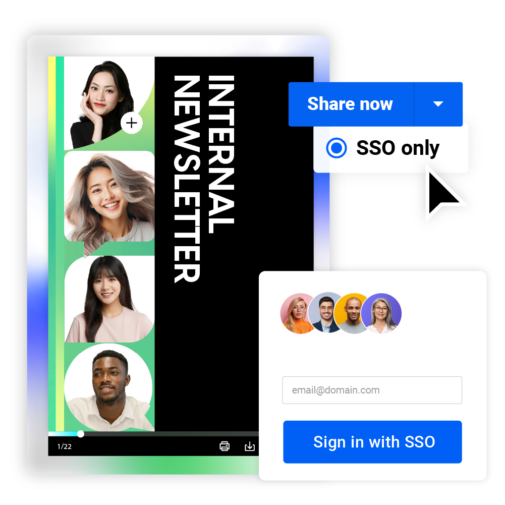 Image of an internal newsletter made in Flipsnack with SSO authentication.