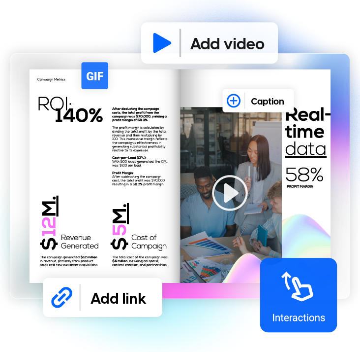Interactive flipbook enhanced with clickable links and videos