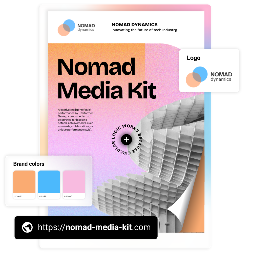 Media kit template created in Flipsnack, fully branded with custom colors, logos, and a custom domain