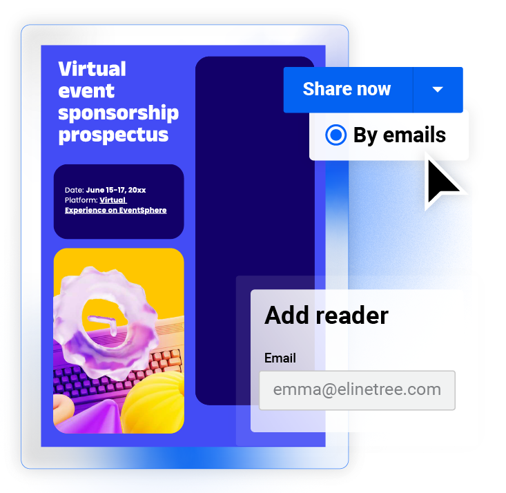 Immagine di un flipbook condiviso via email con Flipsnack