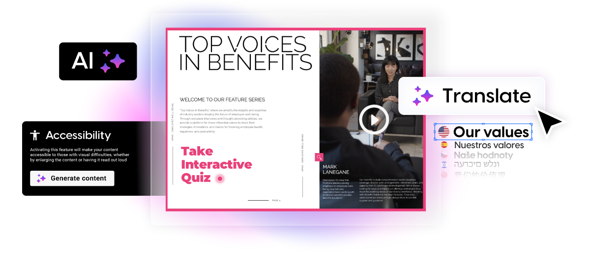 Interactive ezine created with Flipsnack, fully accessible online and with the option to translate texts into different languages