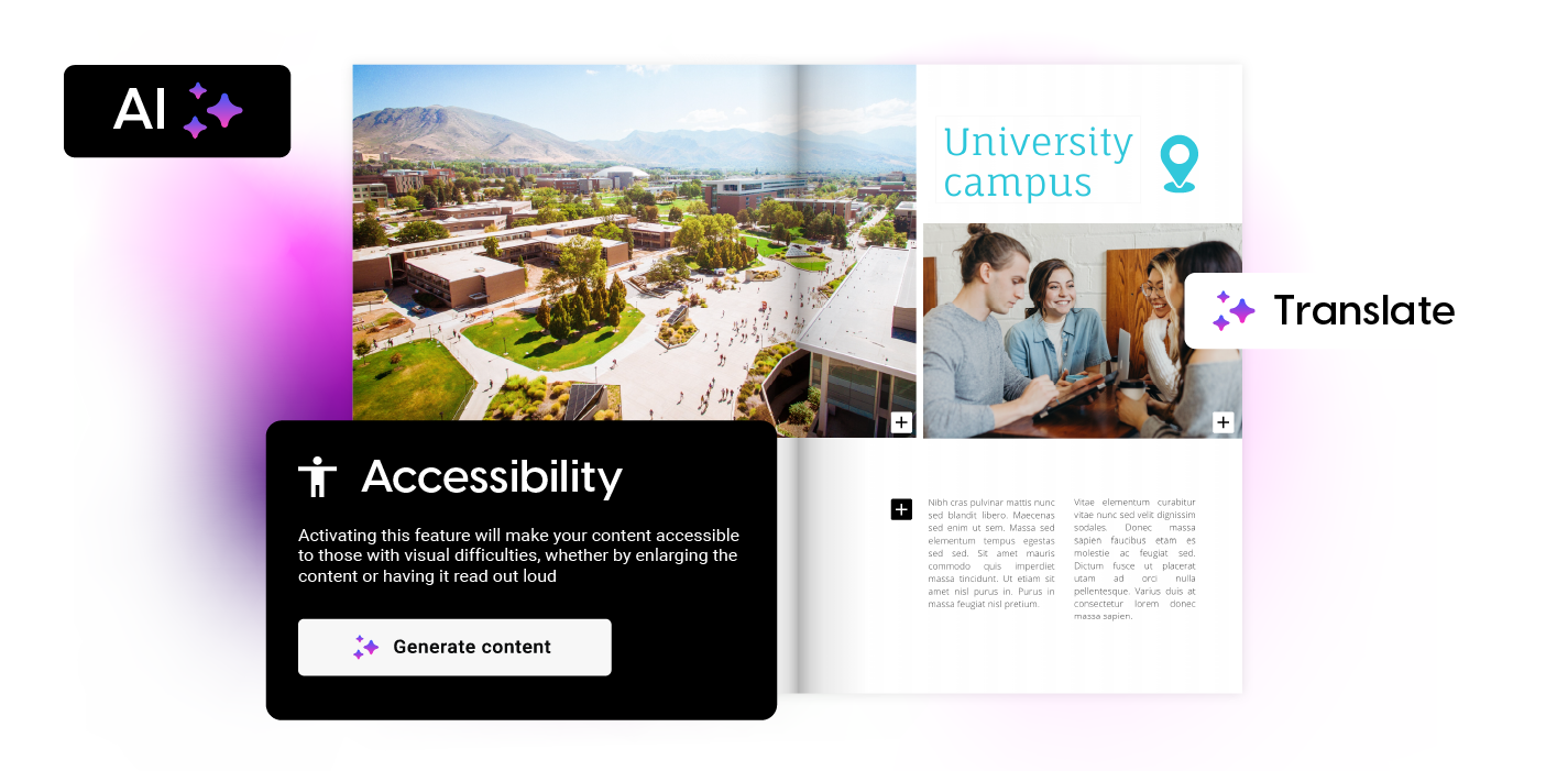 Flipbook digital accesible mejorado con IA