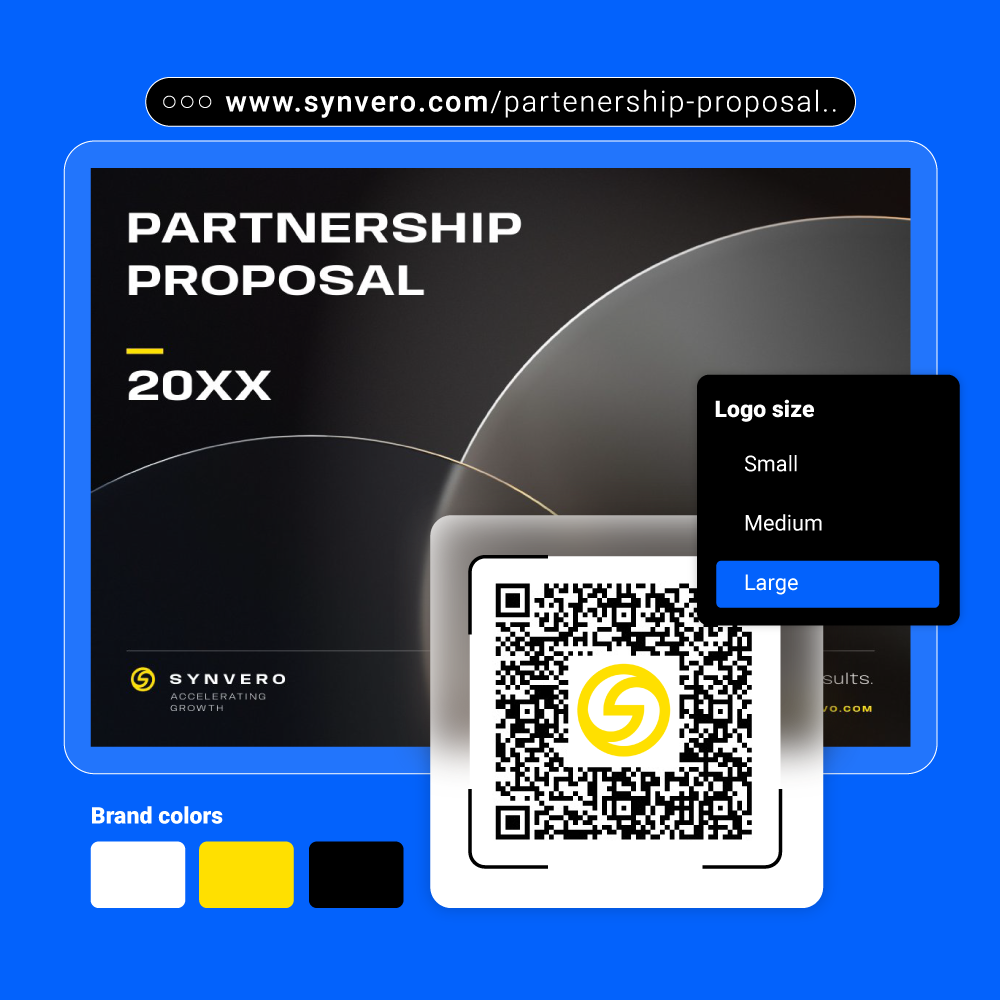 Personnalisez le code QR PDF avec vos propres éléments de marque dans Flipsnack.