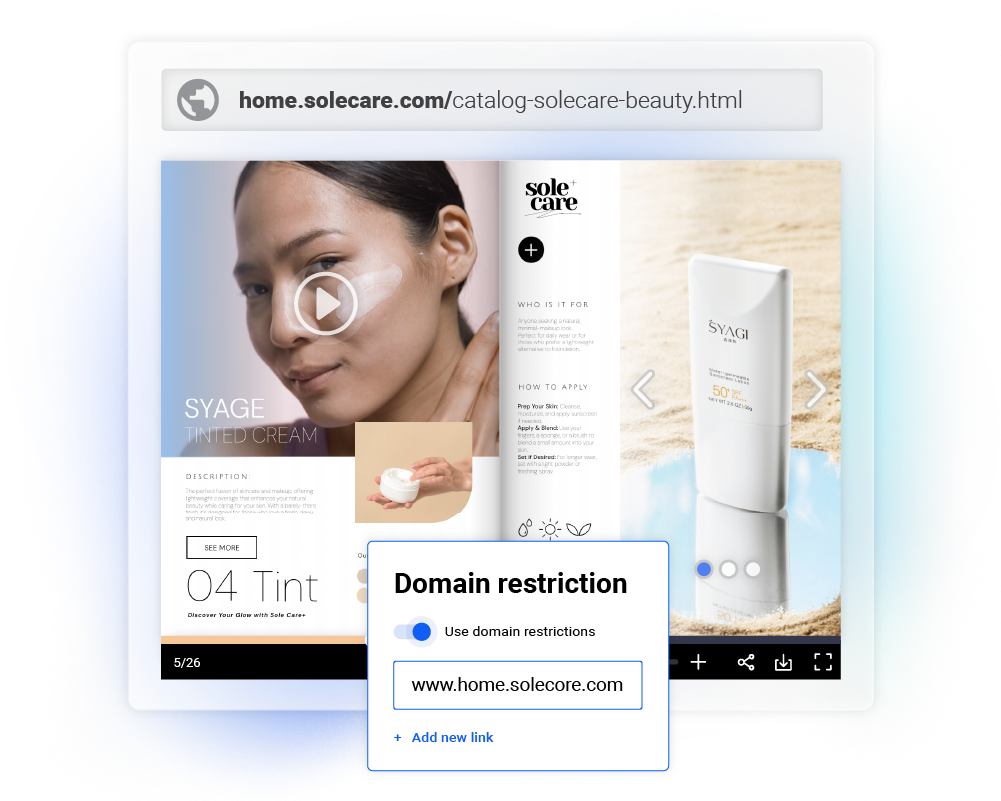 Protect your hosted PDFs by whitelisting domains, blocking unauthorized embedding, and disabling sharing, printing, and downloading for secure document control