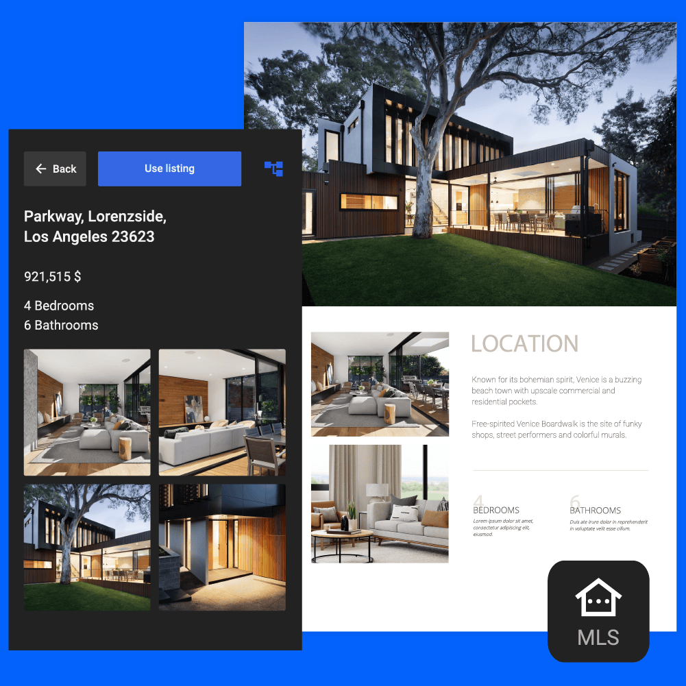 Connect your multiple listing service with Flipsnack to create real estate brochures