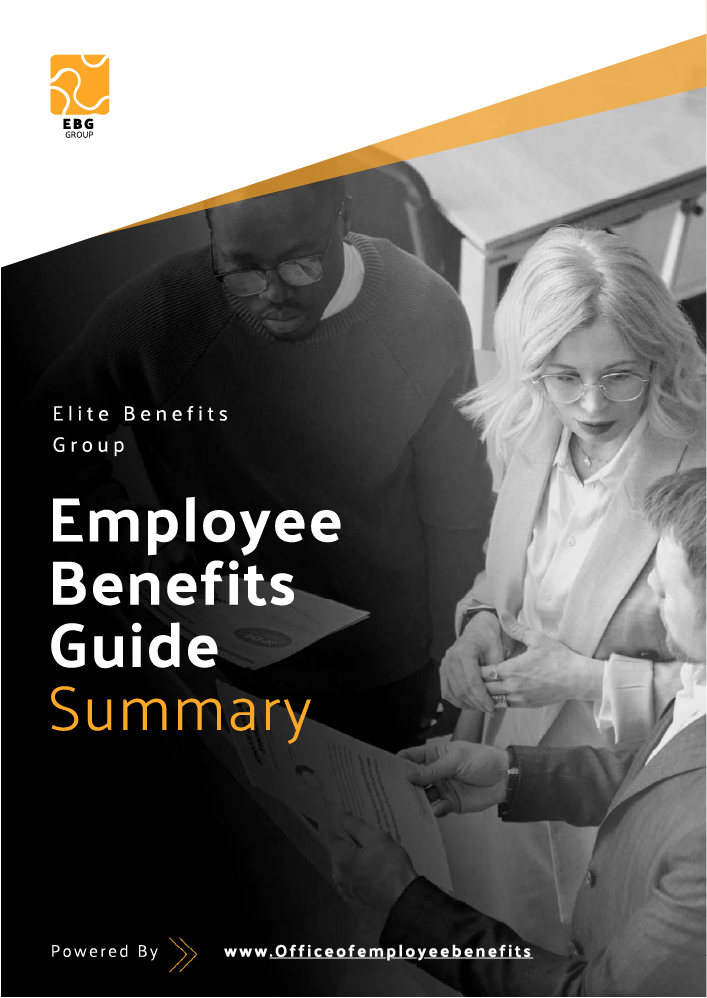 Design de résumé de guide sur les avantages sociaux des employés