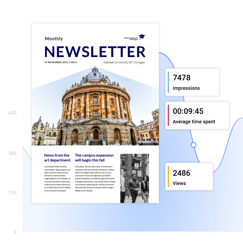 Visual of newsletter engagement metrics