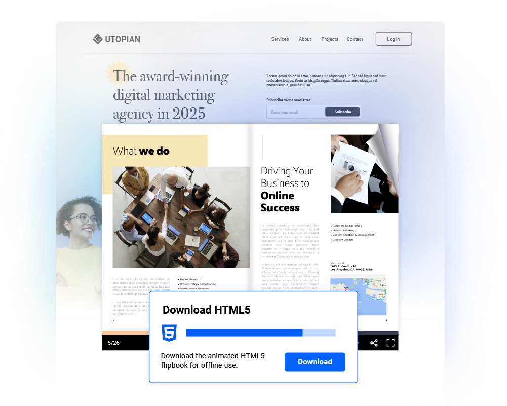 Self-host your PDFs by downloading them as HTML5 and embedding them on your website, LMS, or internal platform for secure, offline access and full control.