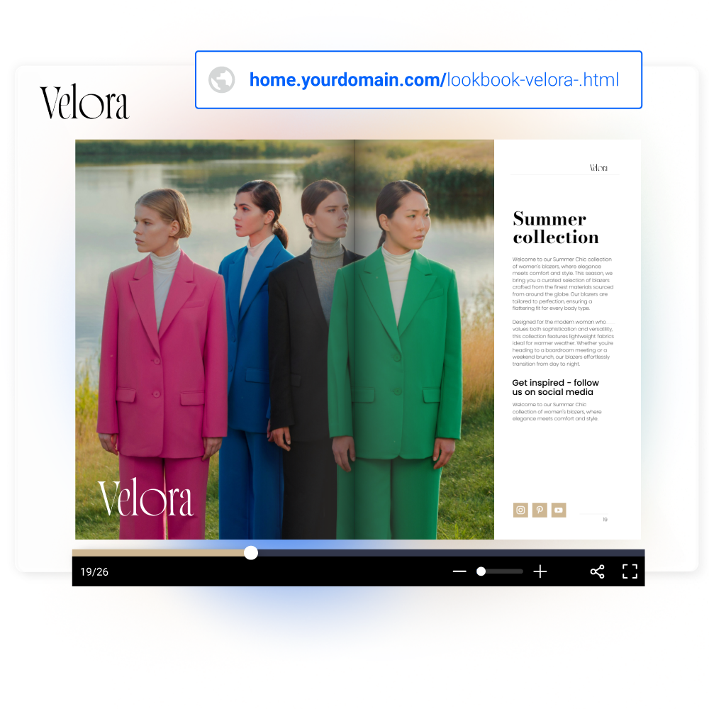 Lookbook digitale sfogliabile con link personalizzato potenziato con Flipsnack