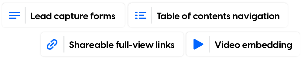 Key features used in Flipsnack
