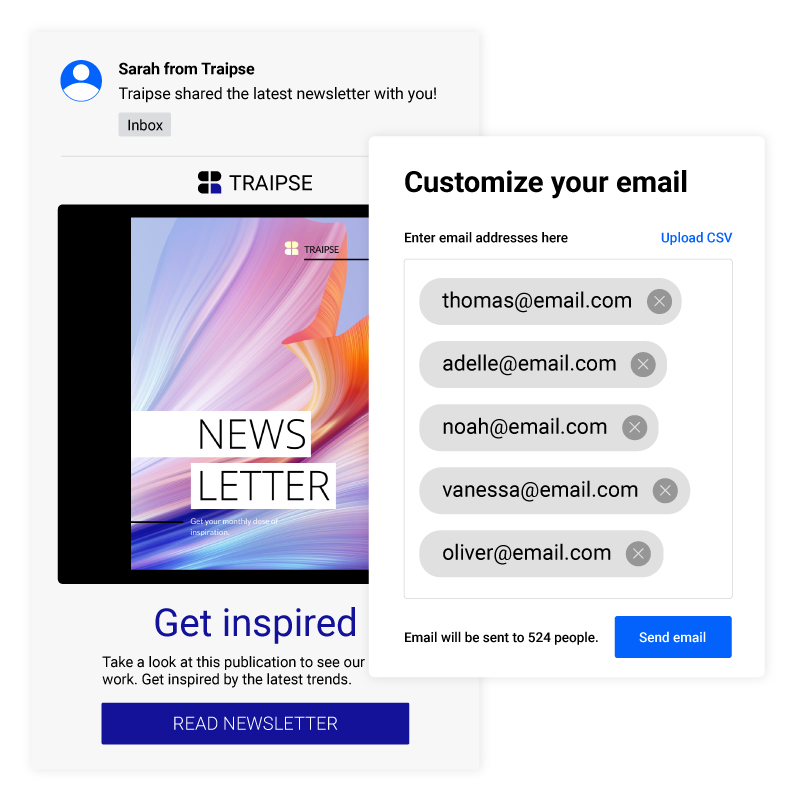 Email sharing in Flipsnack