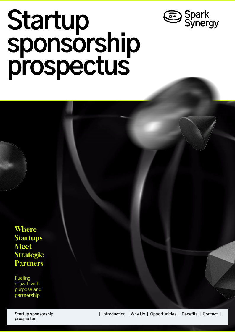 Esempio di modello di brochure di sponsorizzazione per startup