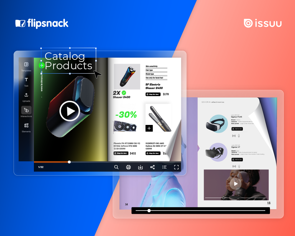 reviewsLPFlipsnackVSIssuualt: