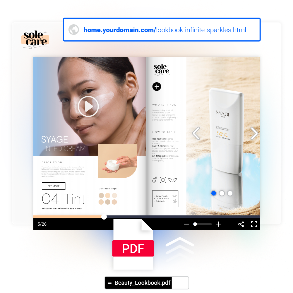 Lookbook digital hojeabe con enlace personalizado mejorado con Flipsnack