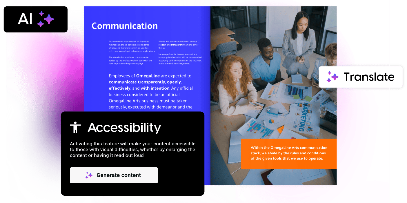 Generatore AI di guide digitali con funzionalità per l'accessibilità digitale