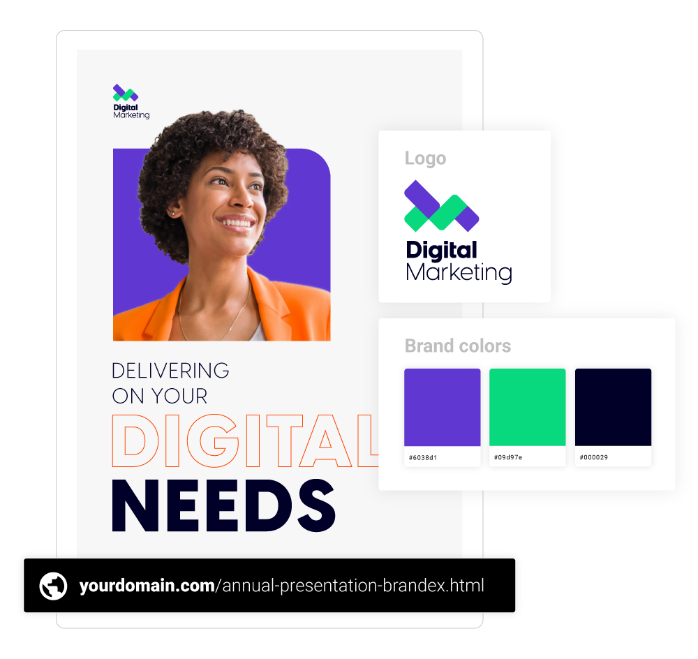 Markenelemente, die im Flipbook von Flipsnack präsentiert werden