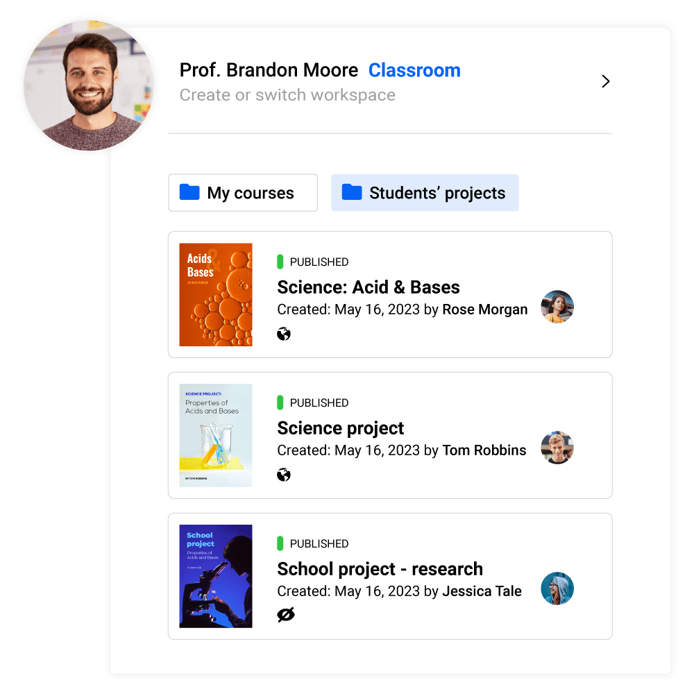 Leerlingen en leraren dezelfde werkruimte Flipsnack