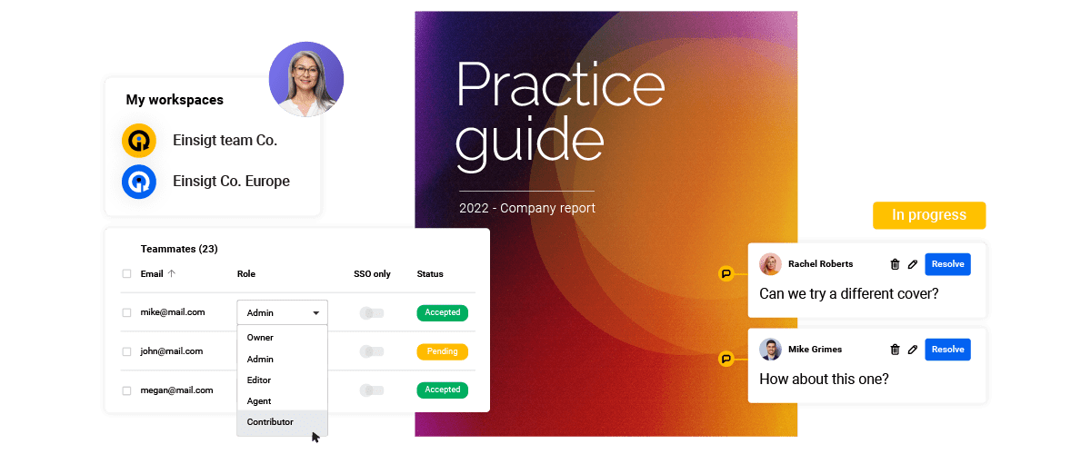Fonctionnalités de collaboration dans Flipsnack