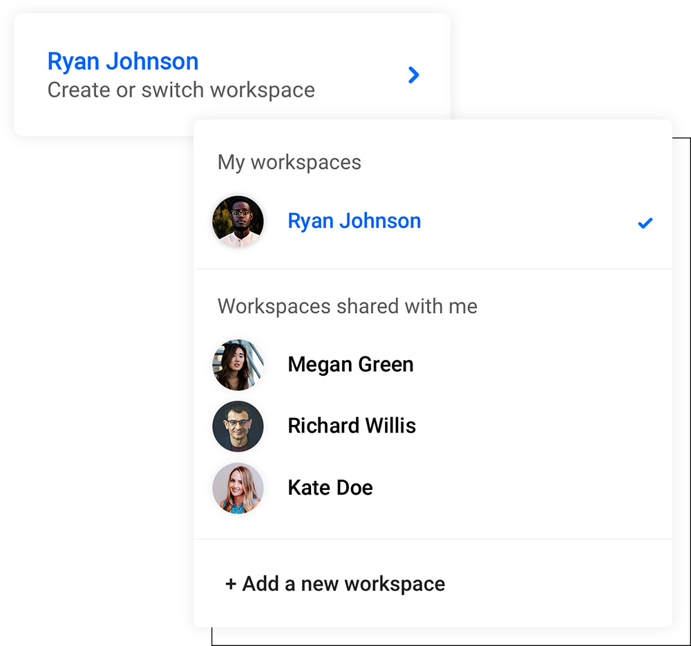 Opciones de colaboración en equipo de Flipsnack para propuestas comerciales