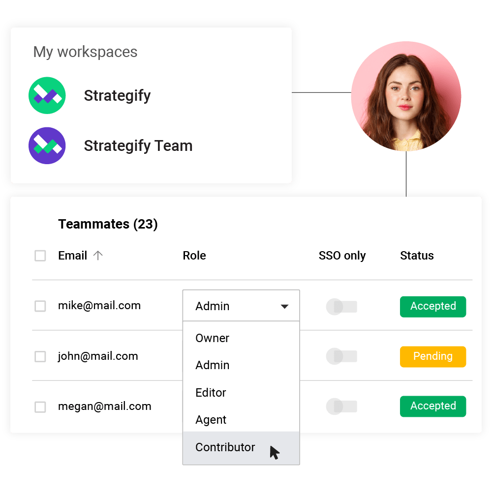 Áreas de trabalho, funções e permissões na Flipsnack