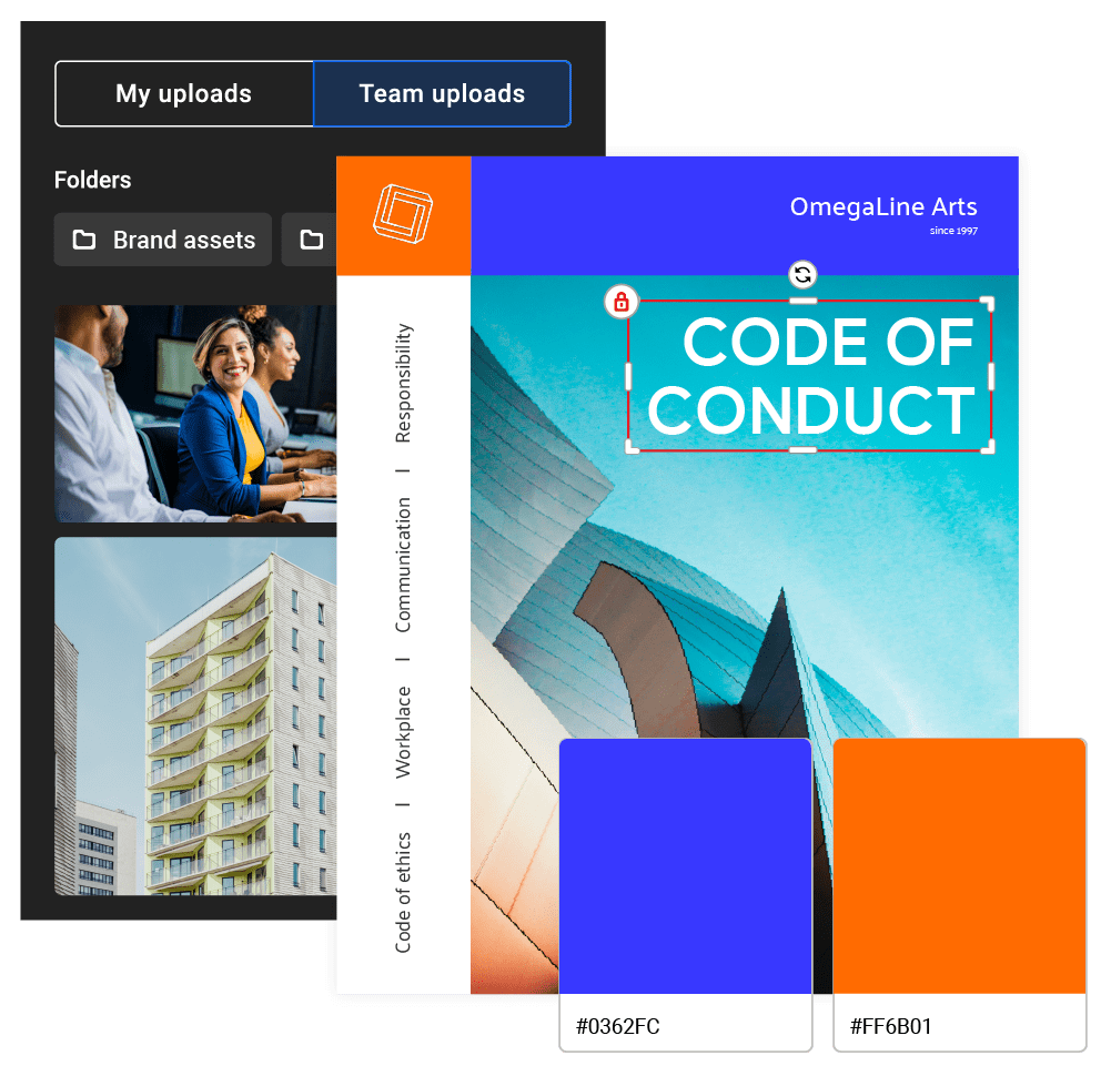 Brand assets uploaded in Flipsnack